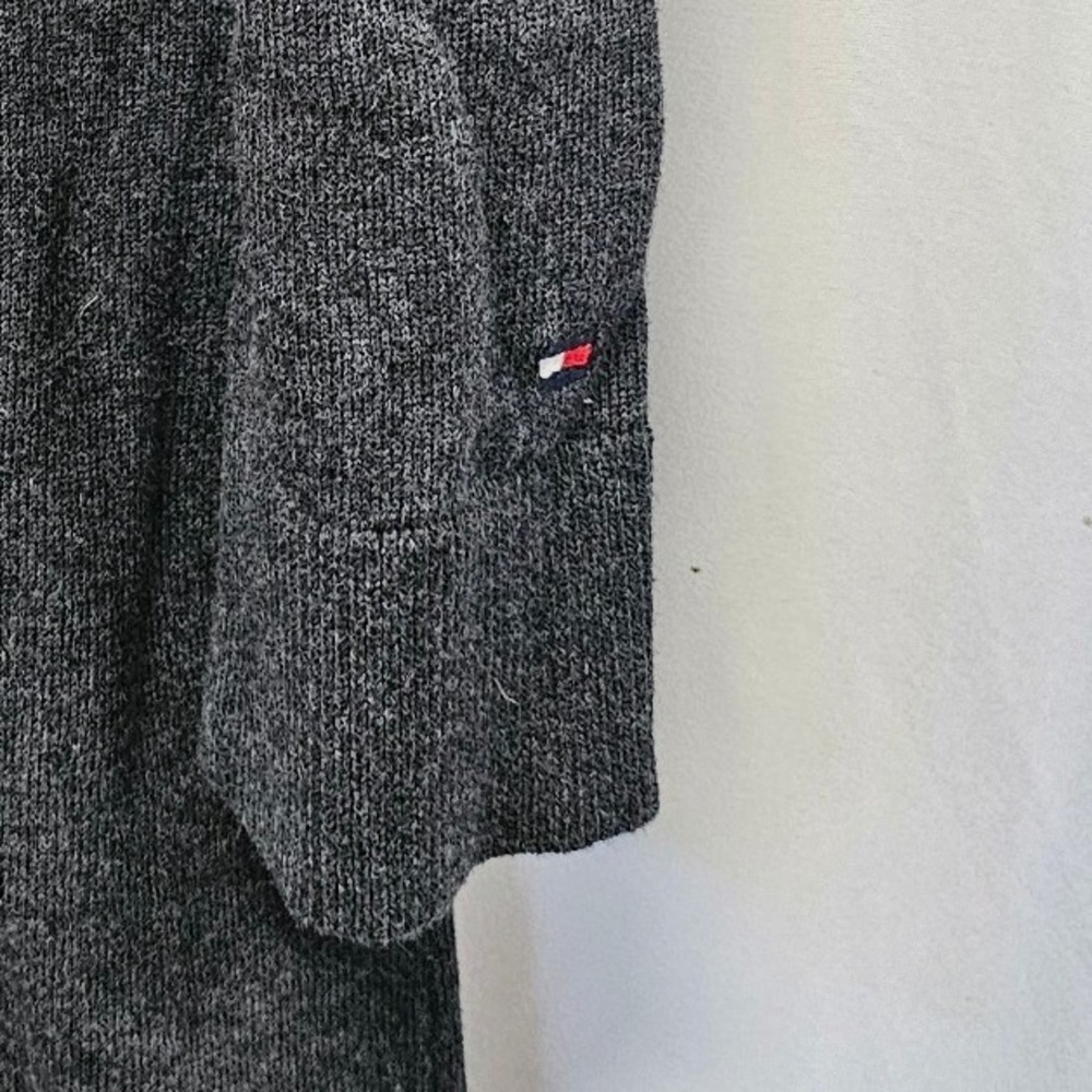 Tommy Hilfiger Gray Turtleneck Sweater Dress Racing Stripe Long Sleeve Knit - Picture 5 of 9